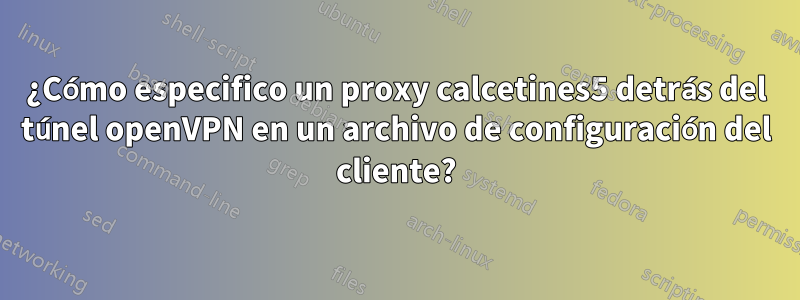 ¿Cómo especifico un proxy calcetines5 detrás del túnel openVPN en un archivo de configuración del cliente?