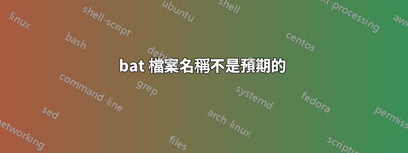 bat 檔案名稱不是預期的