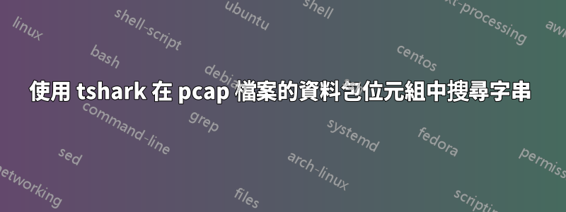 使用 tshark 在 pcap 檔案的資料包位元組中搜尋字串