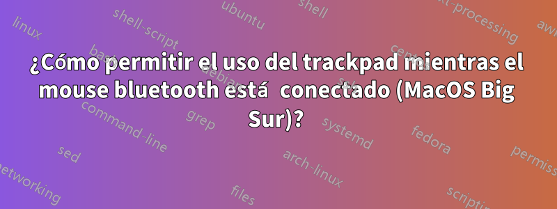 ¿Cómo permitir el uso del trackpad mientras el mouse bluetooth está conectado (MacOS Big Sur)?