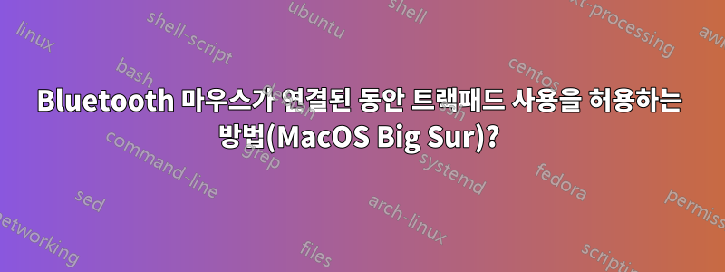 Bluetooth 마우스가 연결된 동안 트랙패드 사용을 허용하는 방법(MacOS Big Sur)?