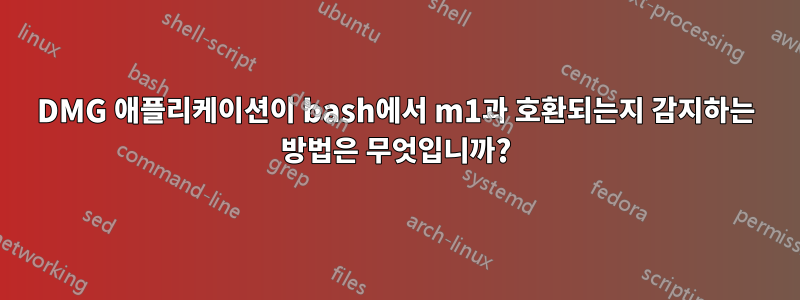 DMG 애플리케이션이 bash에서 m1과 호환되는지 감지하는 방법은 무엇입니까?