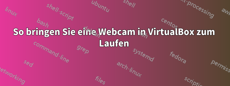 So bringen Sie eine Webcam in VirtualBox zum Laufen