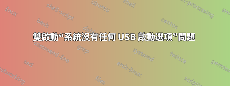 雙啟動“系統沒有任何 USB 啟動選項”問題