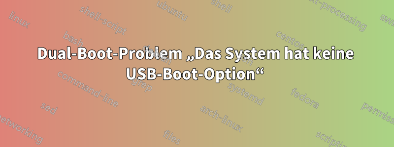 Dual-Boot-Problem „Das System hat keine USB-Boot-Option“