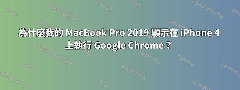 為什麼我的 MacBook Pro 2019 顯示在 iPhone 4 上執行 Google Chrome？