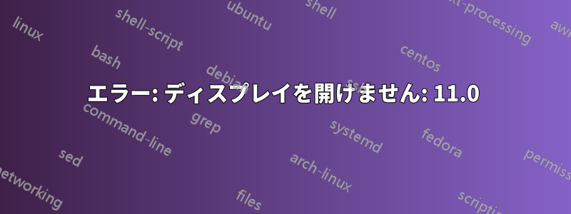 エラー: ディスプレイを開けません: 11.0