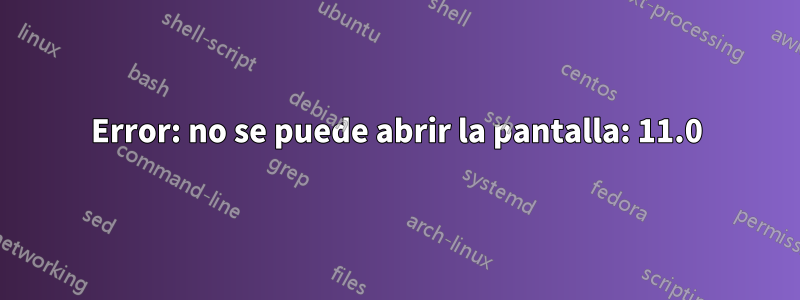 Error: no se puede abrir la pantalla: 11.0