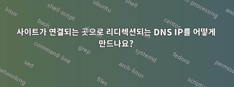 사이트가 연결되는 곳으로 리디렉션되는 DNS IP를 어떻게 만드나요?