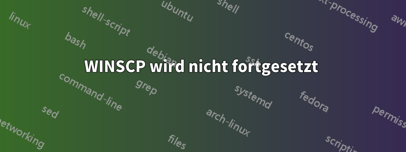 WINSCP wird nicht fortgesetzt