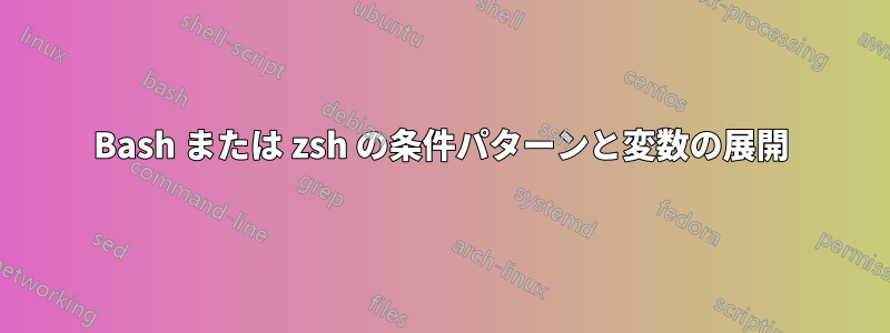 Bash または zsh の条件パターンと変数の展開