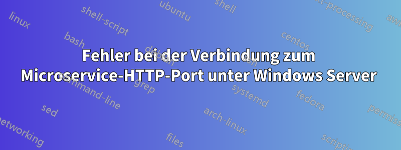 Fehler bei der Verbindung zum Microservice-HTTP-Port unter Windows Server