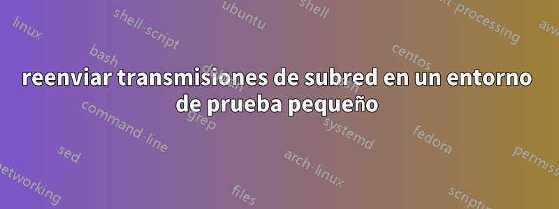 reenviar transmisiones de subred en un entorno de prueba pequeño