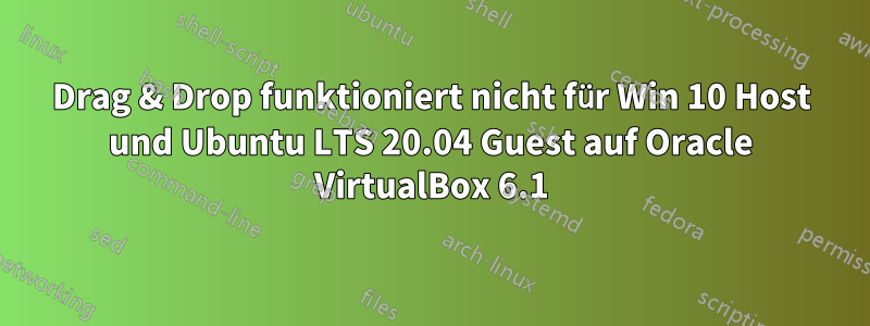 Drag & Drop funktioniert nicht für Win 10 Host und Ubuntu LTS 20.04 Guest auf Oracle VirtualBox 6.1