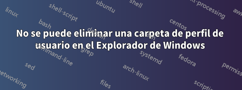 No se puede eliminar una carpeta de perfil de usuario en el Explorador de Windows