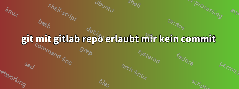 git mit gitlab repo erlaubt mir kein commit