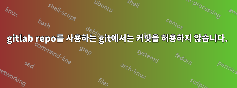 gitlab repo를 사용하는 git에서는 커밋을 허용하지 않습니다.