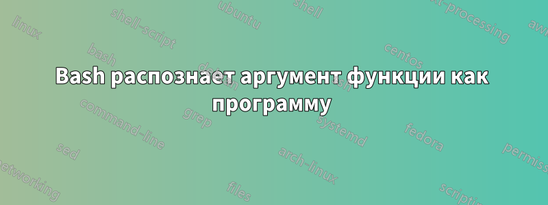 Bash распознает аргумент функции как программу