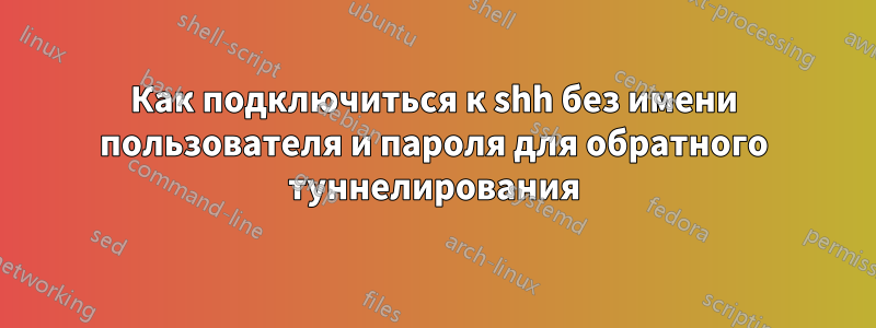 Как подключиться к shh без имени пользователя и пароля для обратного туннелирования