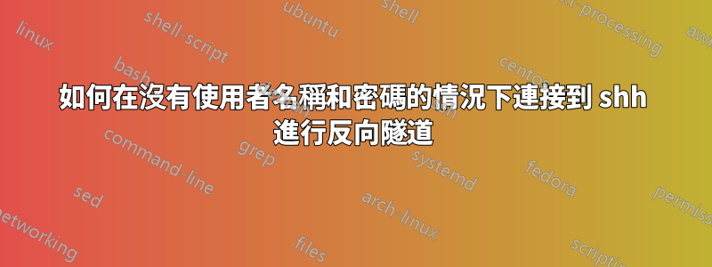 如何在沒有使用者名稱和密碼的情況下連接到 shh 進行反向隧道