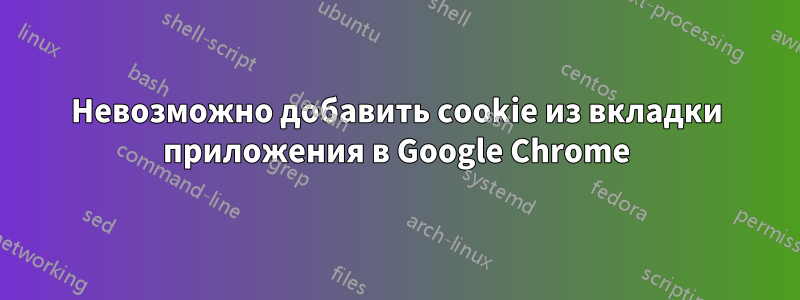 Невозможно добавить cookie из вкладки приложения в Google Chrome