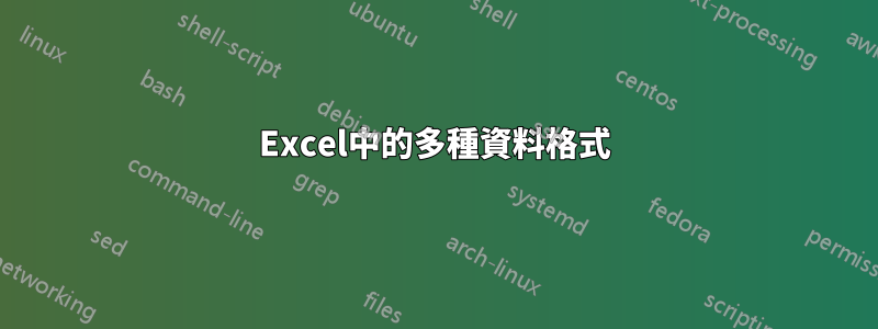 Excel中的多種資料格式