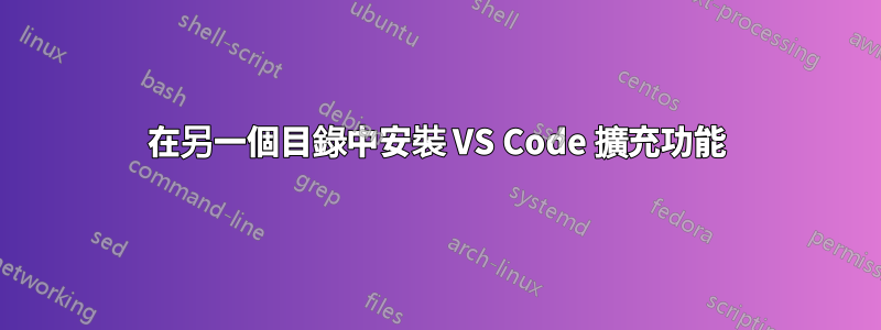 在另一個目錄中安裝 VS Code 擴充功能