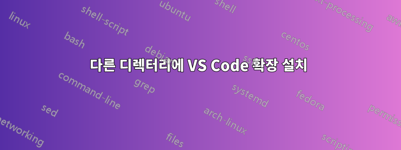 다른 디렉터리에 VS Code 확장 설치