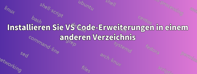 Installieren Sie VS Code-Erweiterungen in einem anderen Verzeichnis