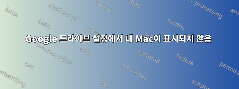 Google 드라이브 설정에서 내 Mac이 표시되지 않음