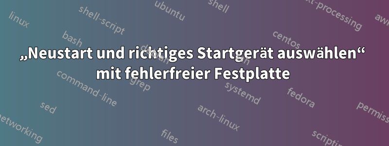 „Neustart und richtiges Startgerät auswählen“ mit fehlerfreier Festplatte