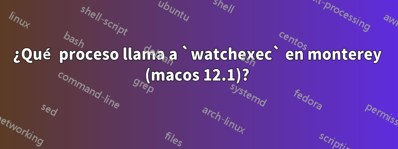 ¿Qué proceso llama a `watchexec` en monterey (macos 12.1)?