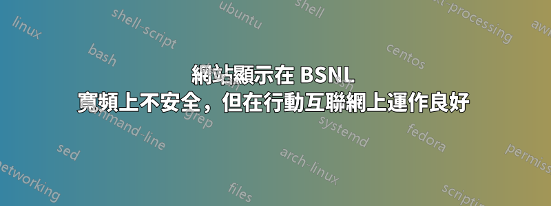 網站顯示在 BSNL 寬頻上不安全，但在行動互聯網上運作良好