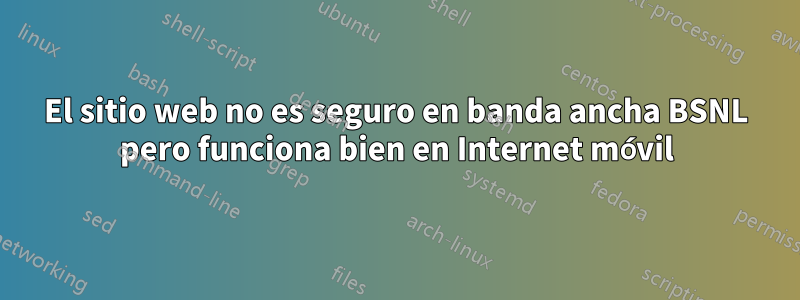 El sitio web no es seguro en banda ancha BSNL pero funciona bien en Internet móvil