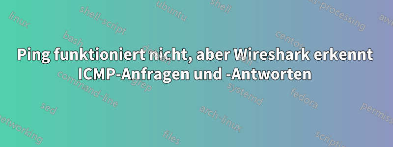 Ping funktioniert nicht, aber Wireshark erkennt ICMP-Anfragen und -Antworten