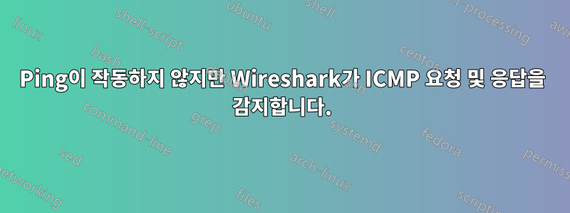 Ping이 작동하지 않지만 Wireshark가 ICMP 요청 및 응답을 감지합니다.