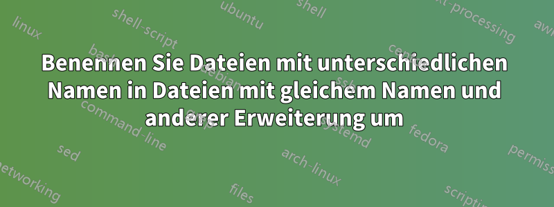 Benennen Sie Dateien mit unterschiedlichen Namen in Dateien mit gleichem Namen und anderer Erweiterung um