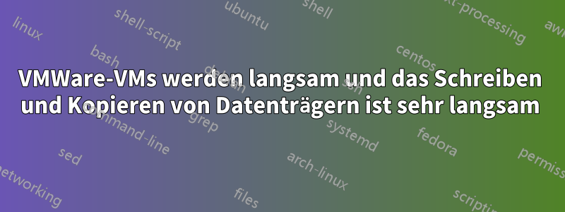 VMWare-VMs werden langsam und das Schreiben und Kopieren von Datenträgern ist sehr langsam