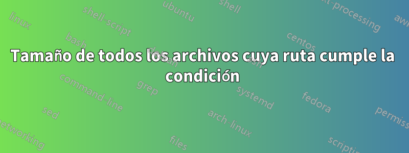 Tamaño de todos los archivos cuya ruta cumple la condición