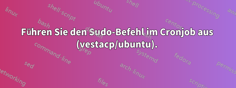 Führen Sie den Sudo-Befehl im Cronjob aus (vestacp/ubuntu).