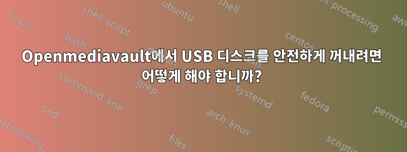 Openmediavault에서 USB 디스크를 안전하게 꺼내려면 어떻게 해야 합니까?