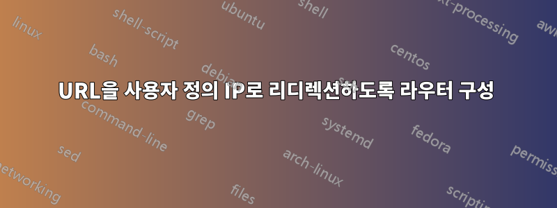 URL을 사용자 정의 IP로 리디렉션하도록 라우터 구성