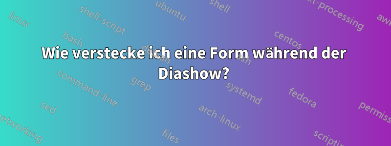 Wie verstecke ich eine Form während der Diashow?