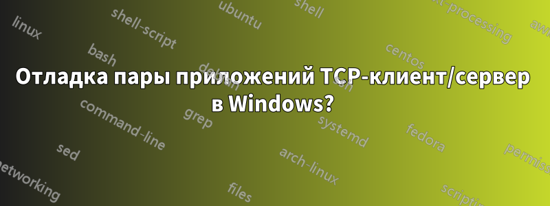 Отладка пары приложений TCP-клиент/сервер в Windows?