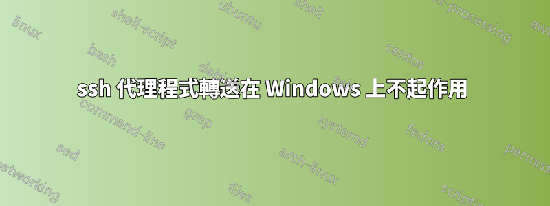 ssh 代理程式轉送在 Windows 上不起作用