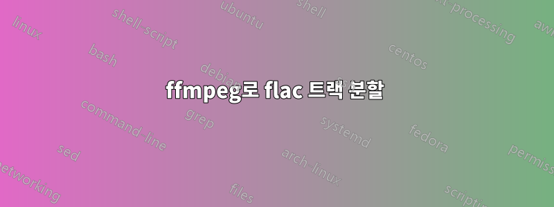 ffmpeg로 flac 트랙 분할