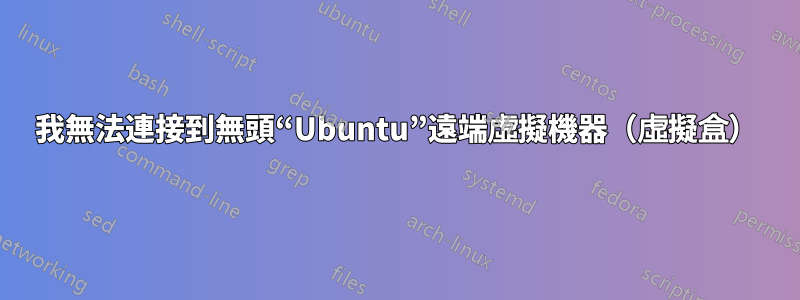 我無法連接到無頭“Ubuntu”遠端虛擬機器（虛擬盒）