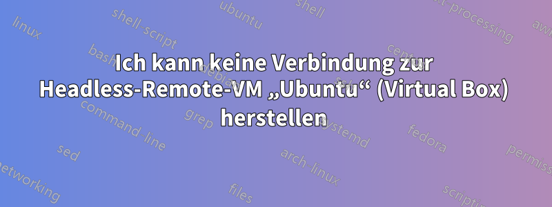 Ich kann keine Verbindung zur Headless-Remote-VM „Ubuntu“ (Virtual Box) herstellen