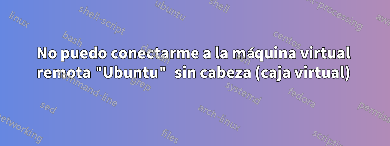 No puedo conectarme a la máquina virtual remota "Ubuntu" sin cabeza (caja virtual)