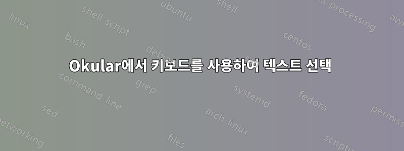 Okular에서 키보드를 사용하여 텍스트 선택
